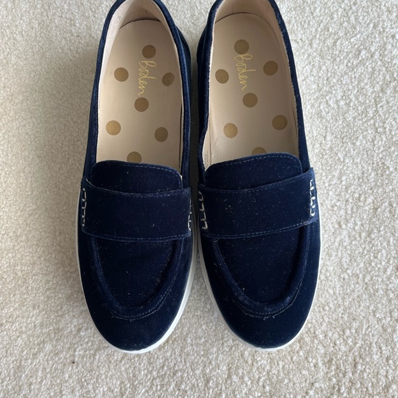 Boden Navy Blue Velvet Slip On Sneakers - Picture 3 of 3